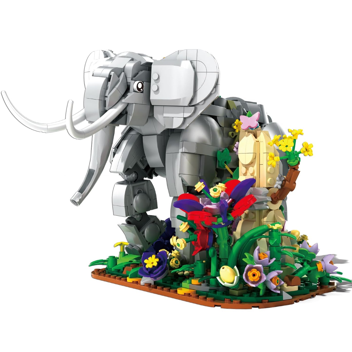 MENTOJOY Elephant Building Set – 1306 Pieces, Jungle Desktop Decoration, Gift for Kids & Adults