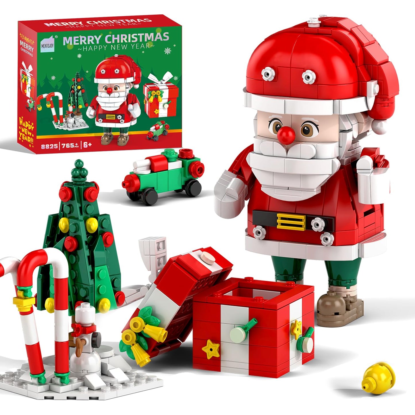 MentoJoy Christmas Building Blocks Set – 750 Pieces (Santa & Train) for Kids 6-12