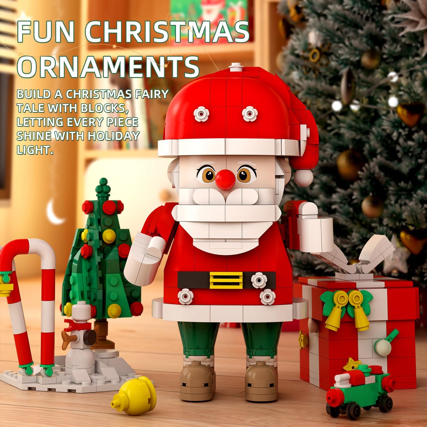 MentoJoy Christmas Building Blocks Set – 750 Pieces (Santa & Train) for Kids 6-12
