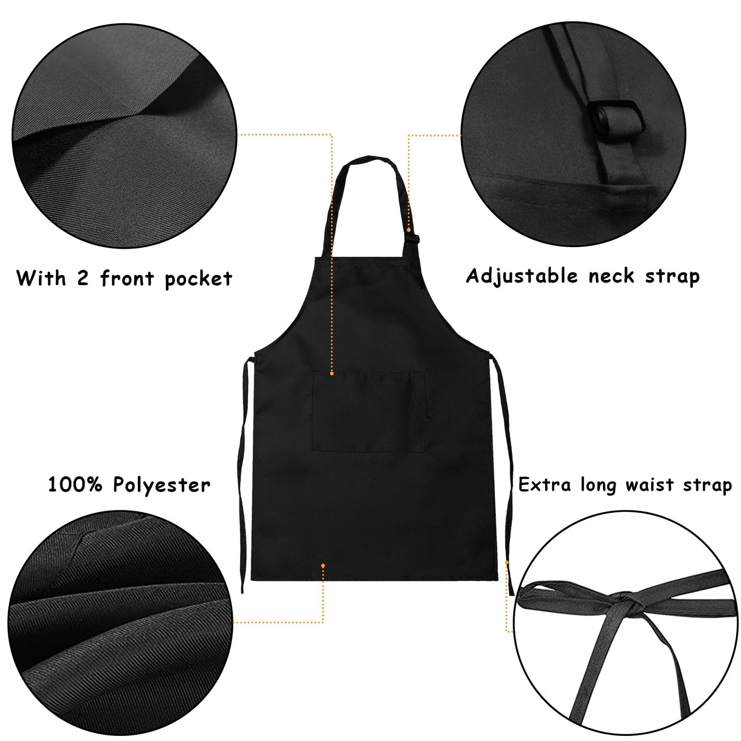 MEOGETY Kids Aprons (2-Pack) Adjustable Pockets Chef Aprons for Cooking, Baking, Painting