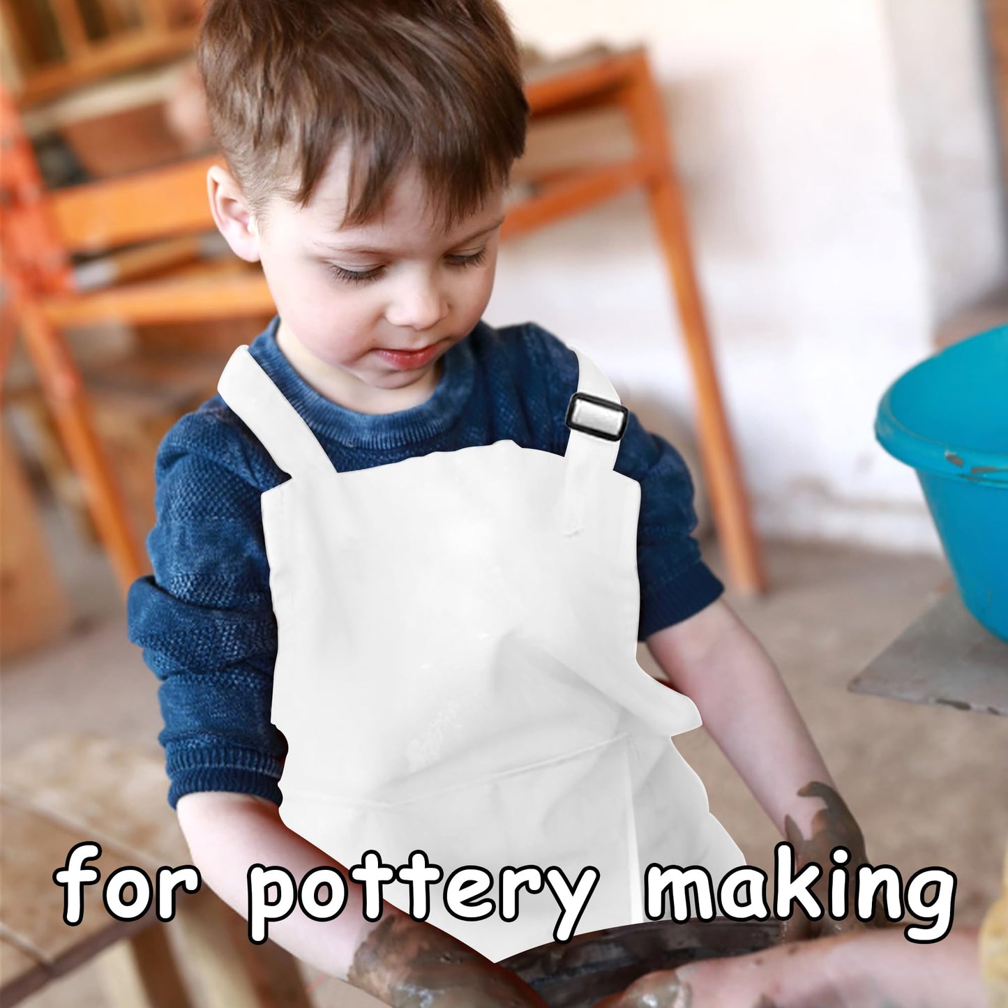 MEOGETY 2-Pack Kids Aprons – Adjustable Chef Aprons with Pockets