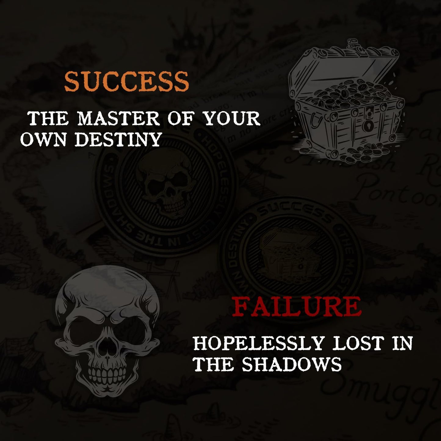 Meokkaebi Metal D2 Dice Coin - Dual-Sided TRPG Luck Token with Success and Failure Symbols