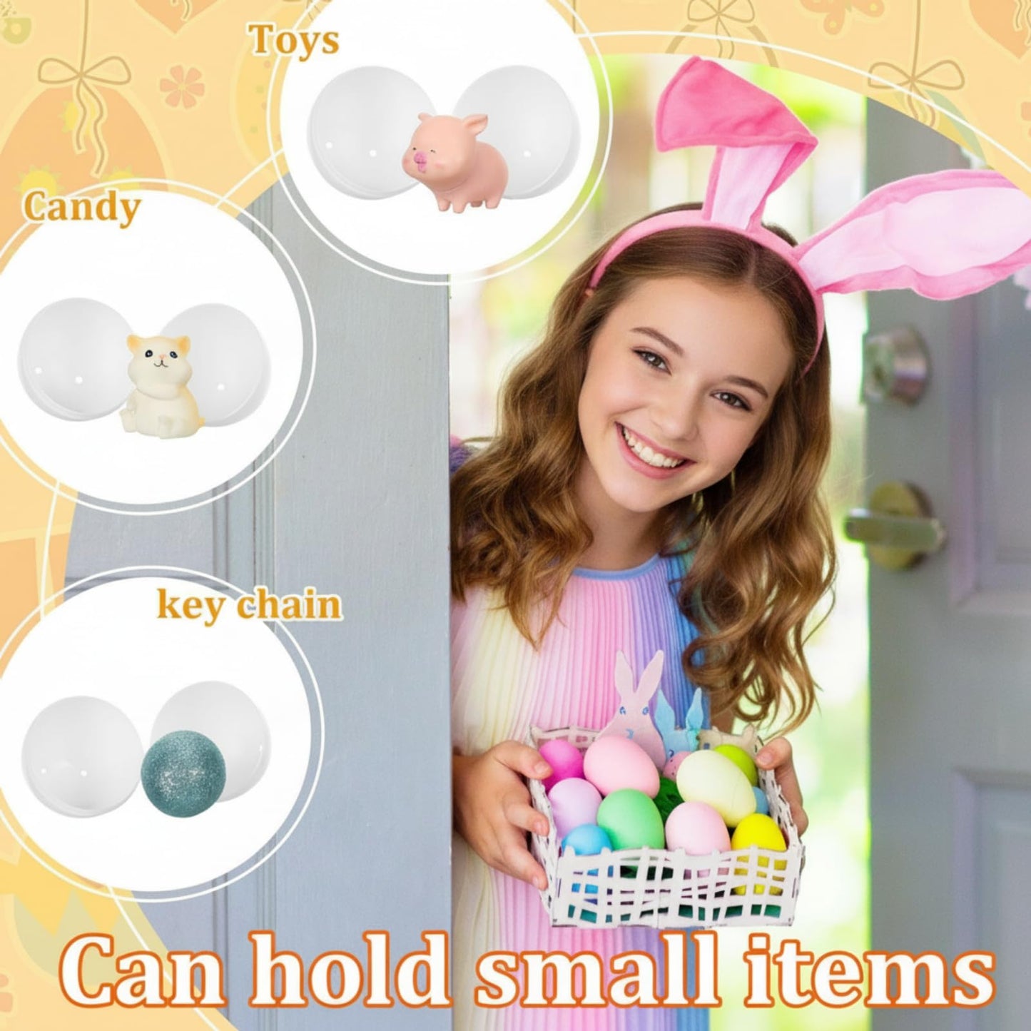 Meooeck 100 Pcs DIY Easter Eggs – White Plastic Fillable Blank Eggs for Hunts and Crafts