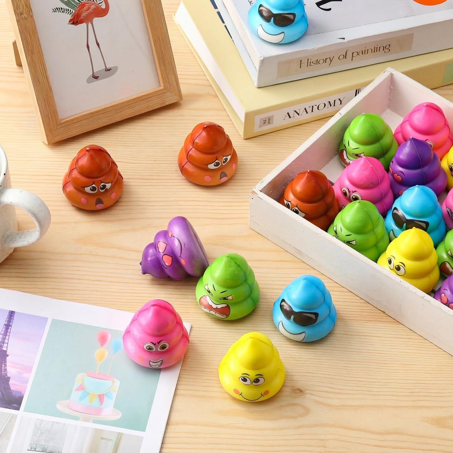 Meooeck 48-Pack Poop Stress Ball Toys – 2 Inches | Fidget & Prank Props