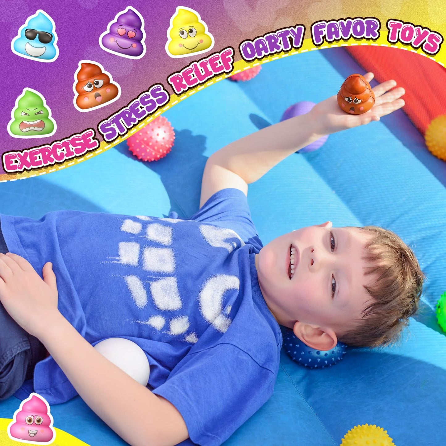 Meooeck 48-Pack Poop Stress Ball Toys – 2 Inches | Fidget & Prank Props