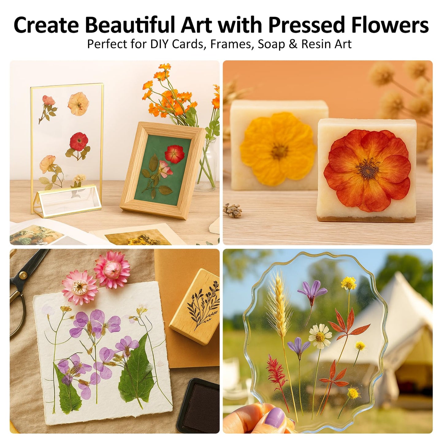 MeRGBWLife Flower Press – 11x11 Inch, 10-Layer Wooden Kit for Pressed Flowers and Crafts