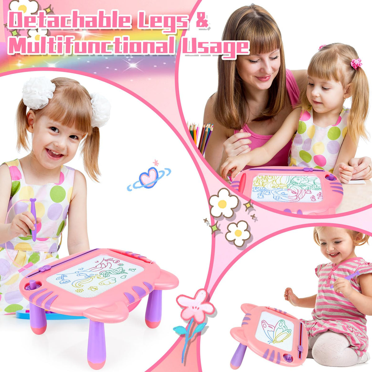 MERGUEZ Magnetic Drawing Board for Toddlers – Mess-Free Doodle Toy for Ages 3-6