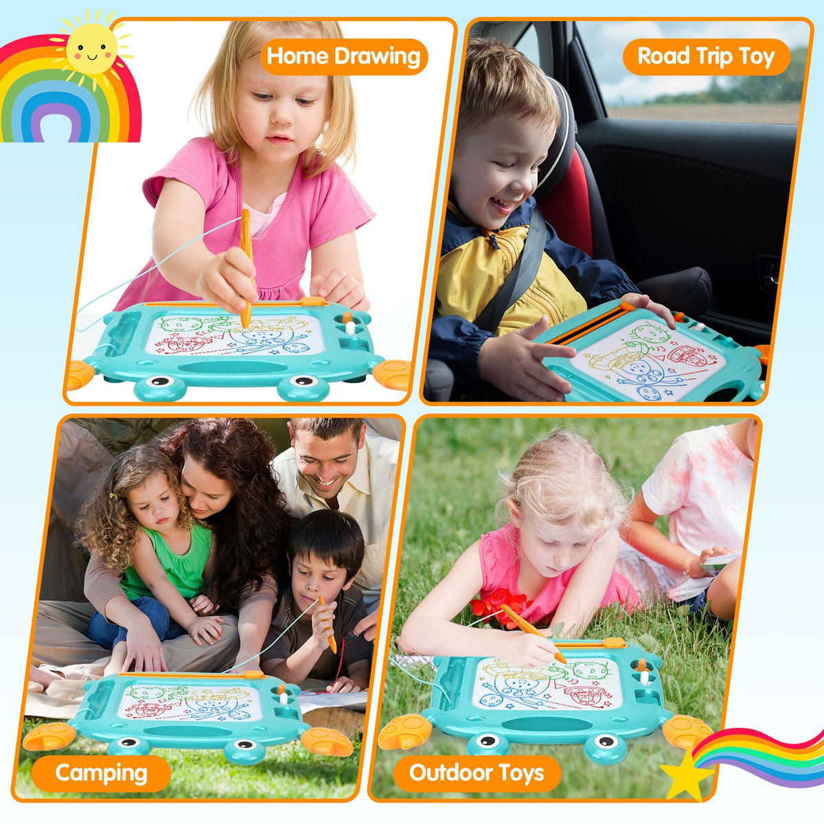 MERGUEZ Magnetic Drawing Board for Toddlers 3-5 – Mess-Free, BPA Free