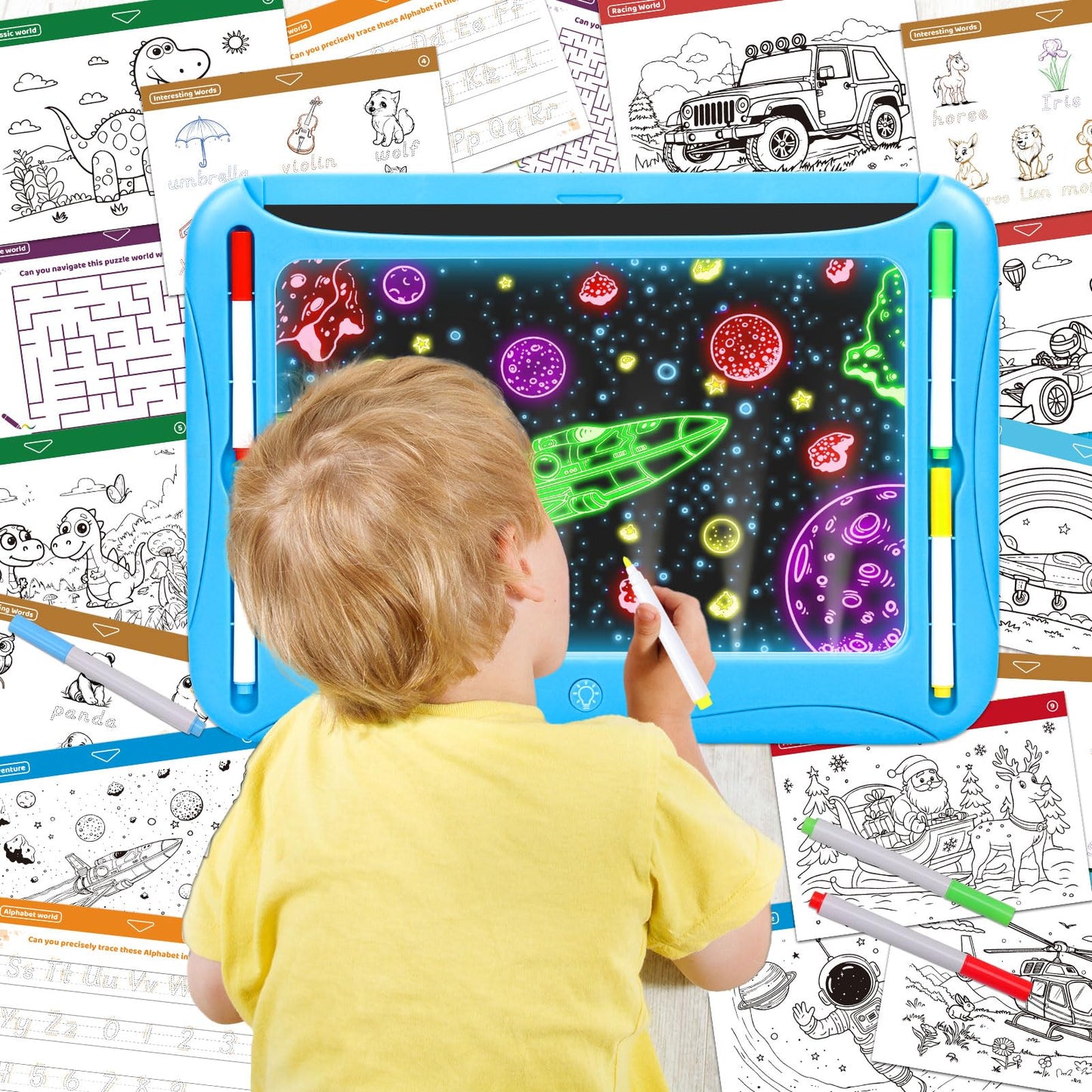 MERGUEZ LED Drawing Board – Glow Tracing Pad for Kids