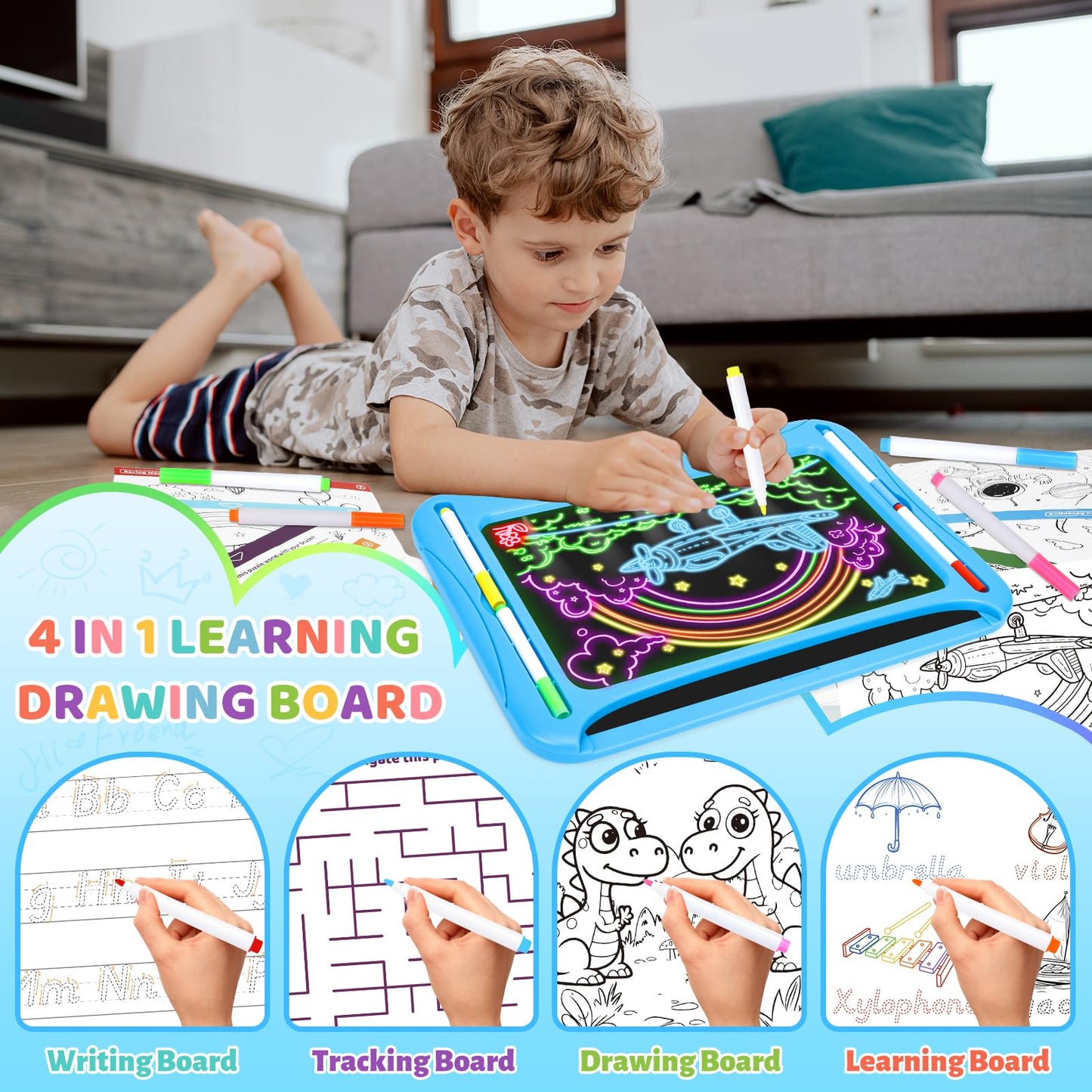 MERGUEZ LED Drawing Board – Glow Tracing Pad for Kids