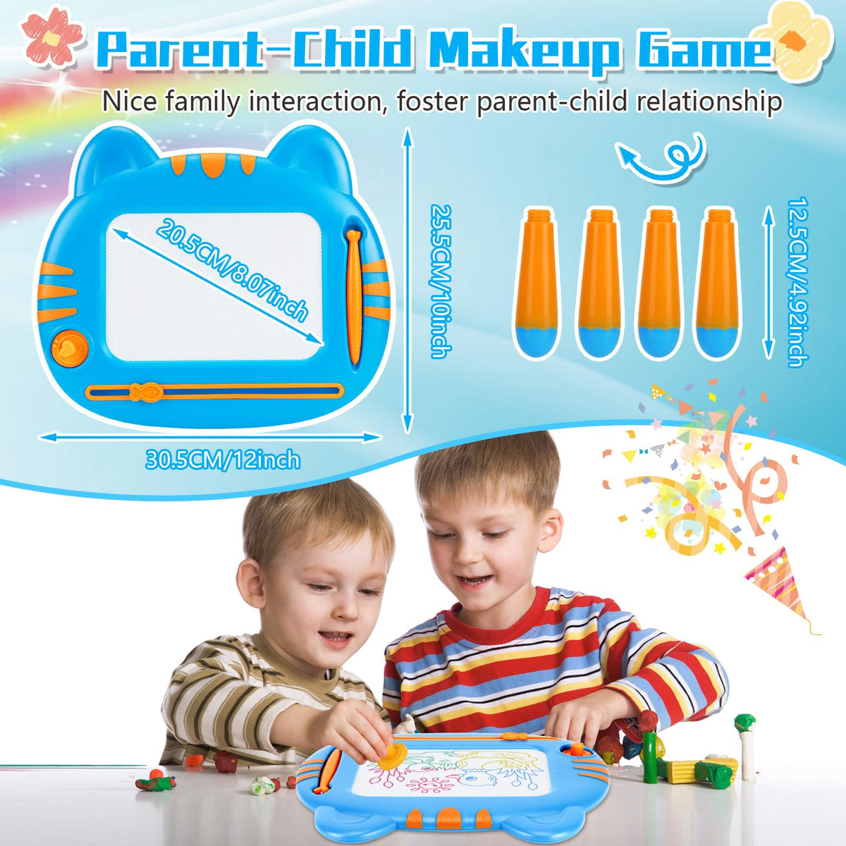 MERGUEZ Magnetic Drawing Doodle Board for Toddlers – Mess-Free Learning Toy (3-6 Years)