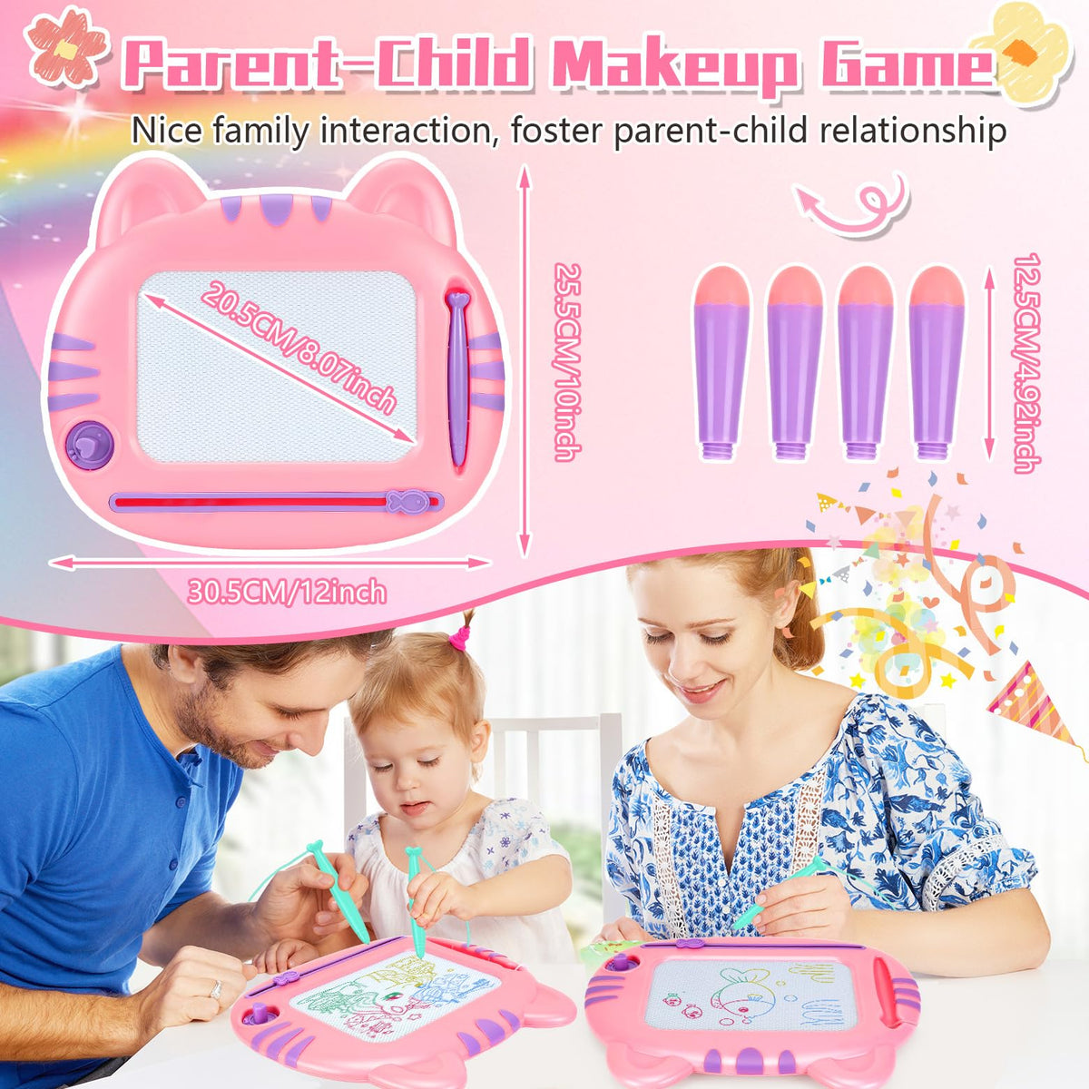 MERGUEZ Magnetic Drawing Board for Toddlers – Mess-Free Doodle Toy for Ages 3-6