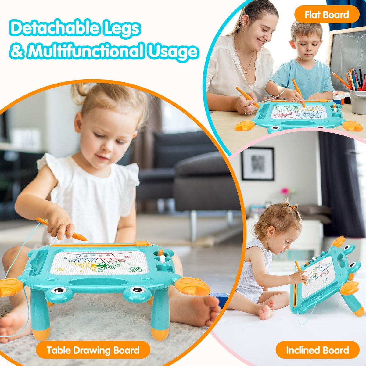 MERGUEZ Magnetic Drawing Board for Toddlers 3-5 – Mess-Free, BPA Free