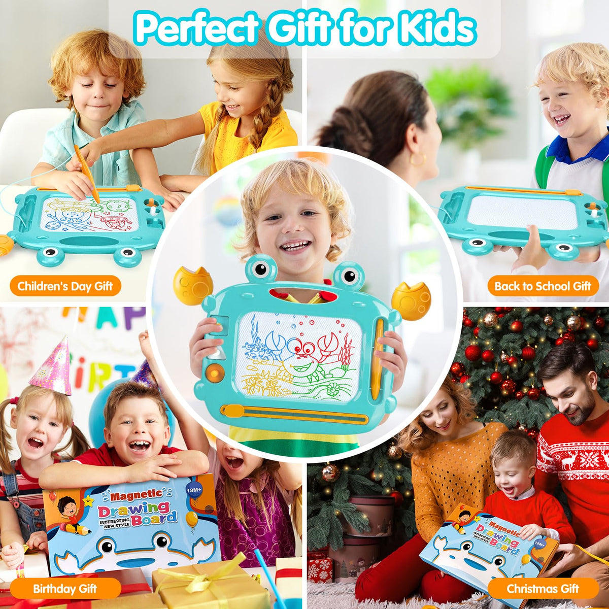 MERGUEZ Magnetic Drawing Board for Toddlers 3-5 – Mess-Free, BPA Free