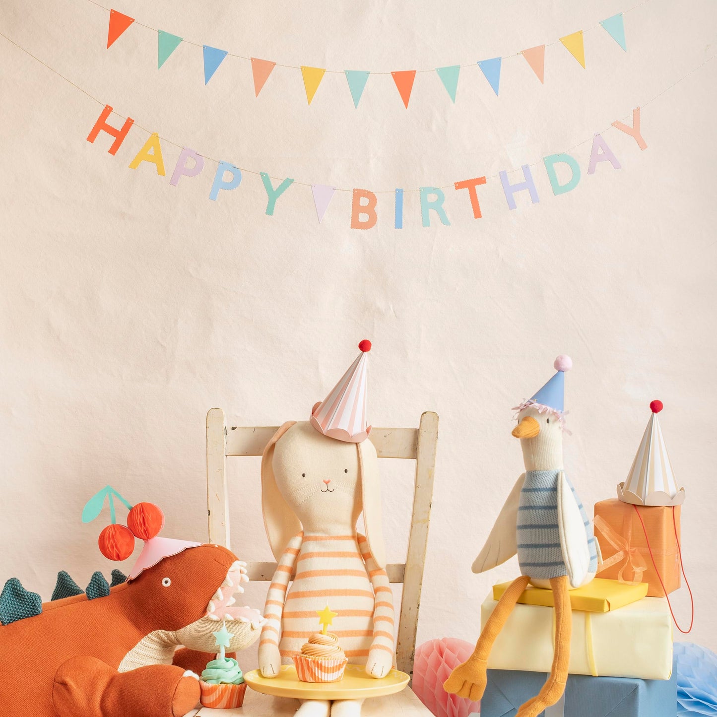 Meri Meri Birthday Party Hats – Pack of 8 Bright Colorful Cones for Kids & Adults