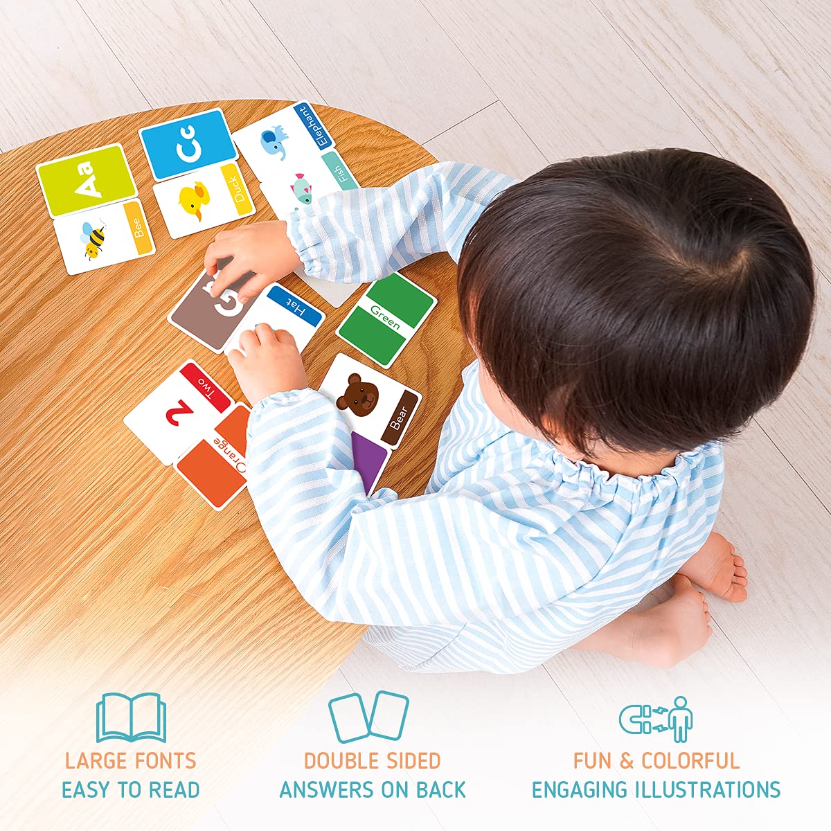 Merka Toddler Flash Cards – Interactive Alphabet & Numbers (64 Cards)