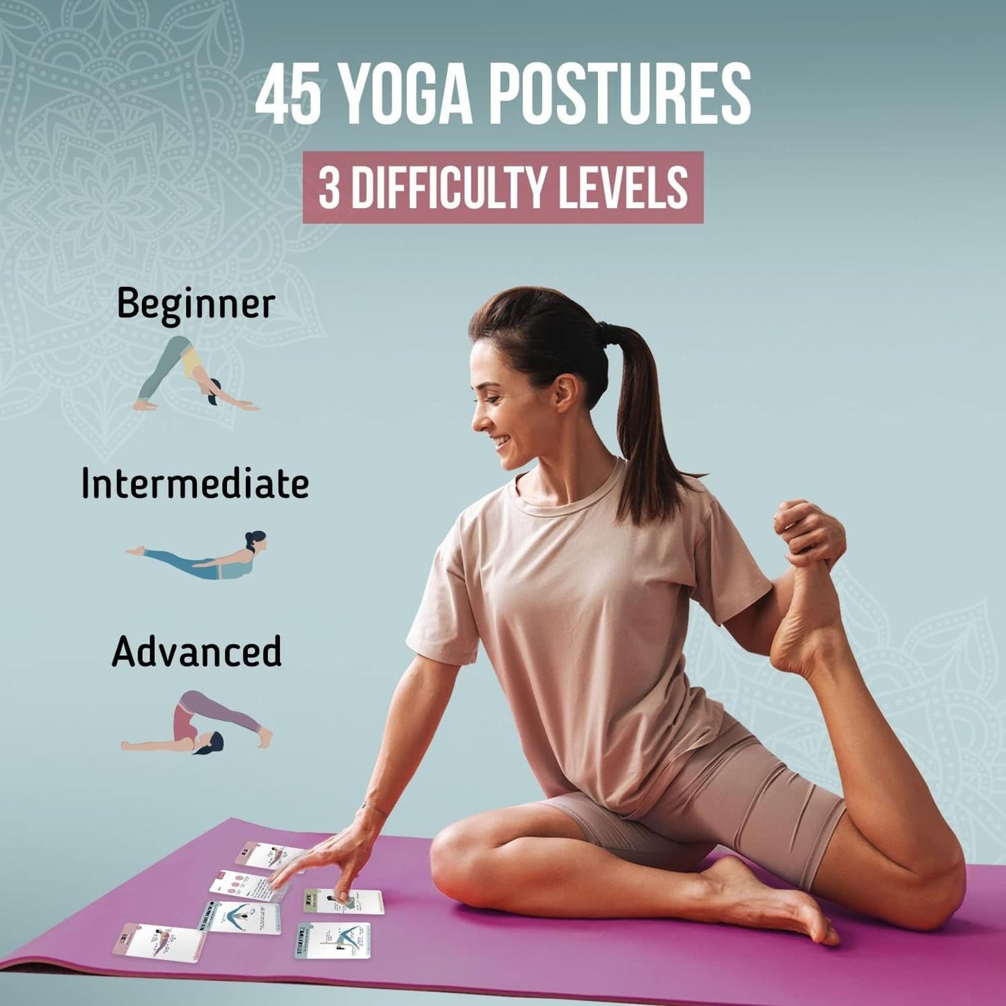 Merka Yoga Cards Flashcard Deck – 50 Asanas & Sanskrit Names