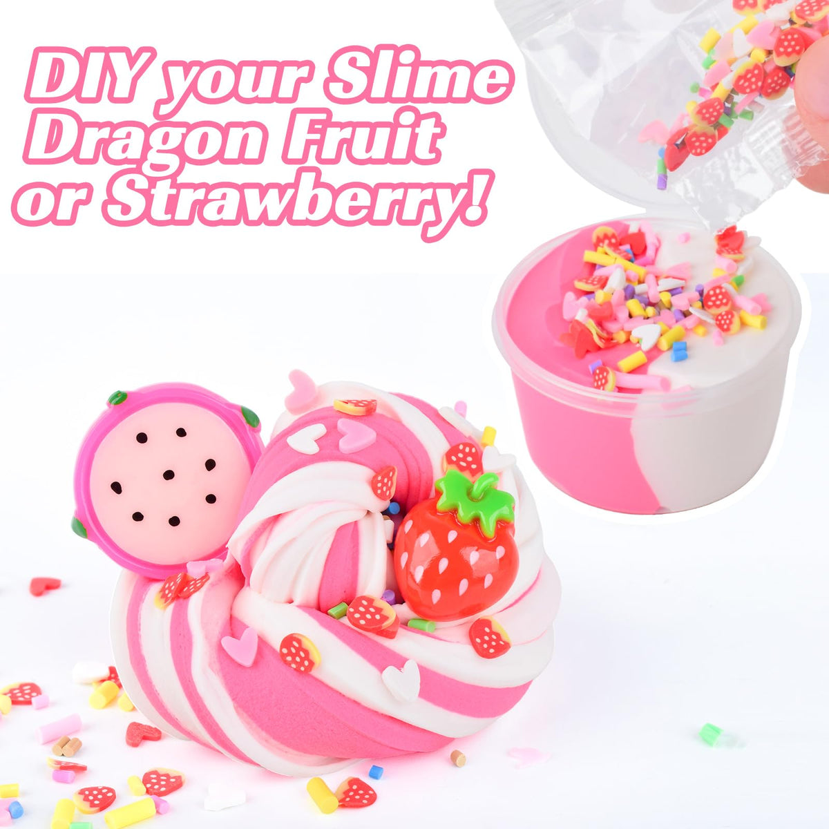 MermaidSlime 15-Pack Butter Slime Kit with Fruit Charms | Scented Slime Gift & Party Favors for Kids