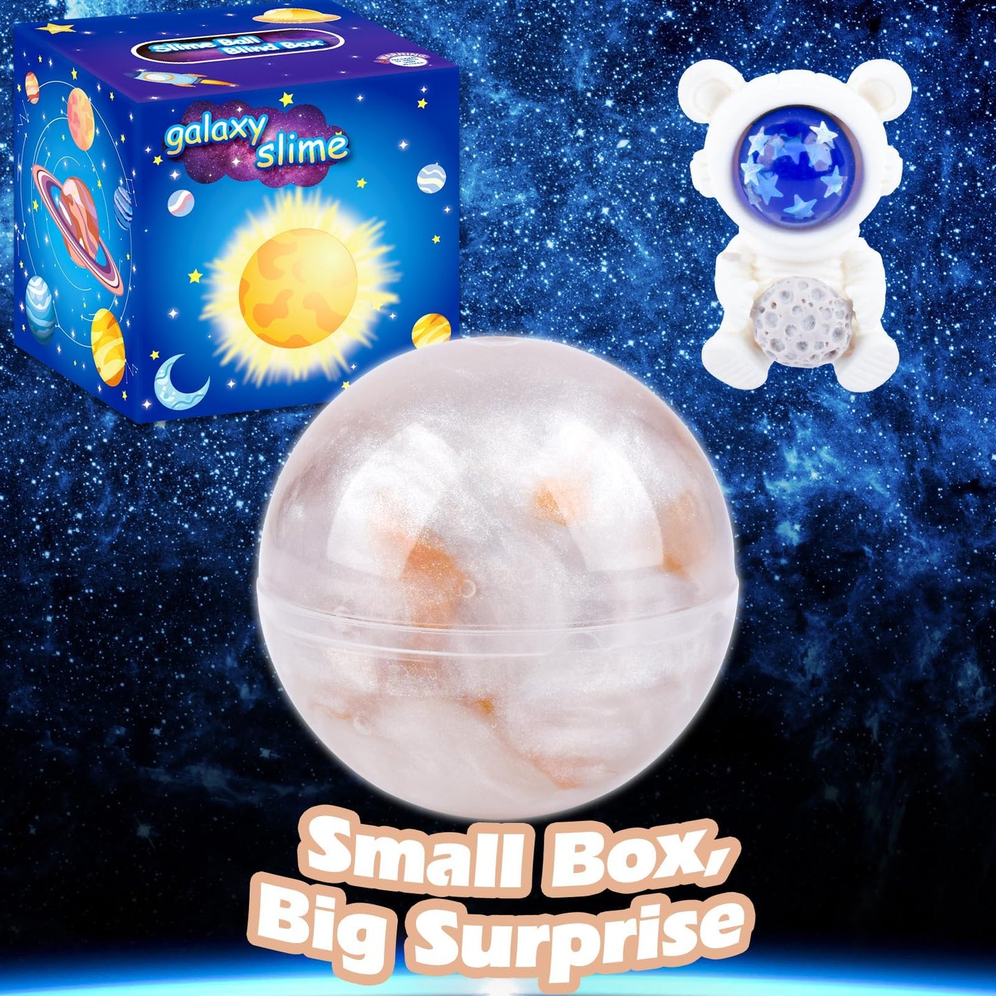 MERMAIDSLIME Galaxy Slime Party Favors — 9 Pack Eight Planets Slime Balls, Non-Sticky & Mess-Free