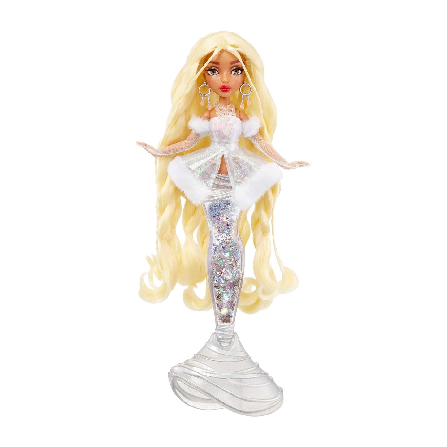 MERMAZE MERMAIDZ Gwen Winter Waves 13.5-Inch Mermaid Doll with Glitter Tail & Color-Change Fin