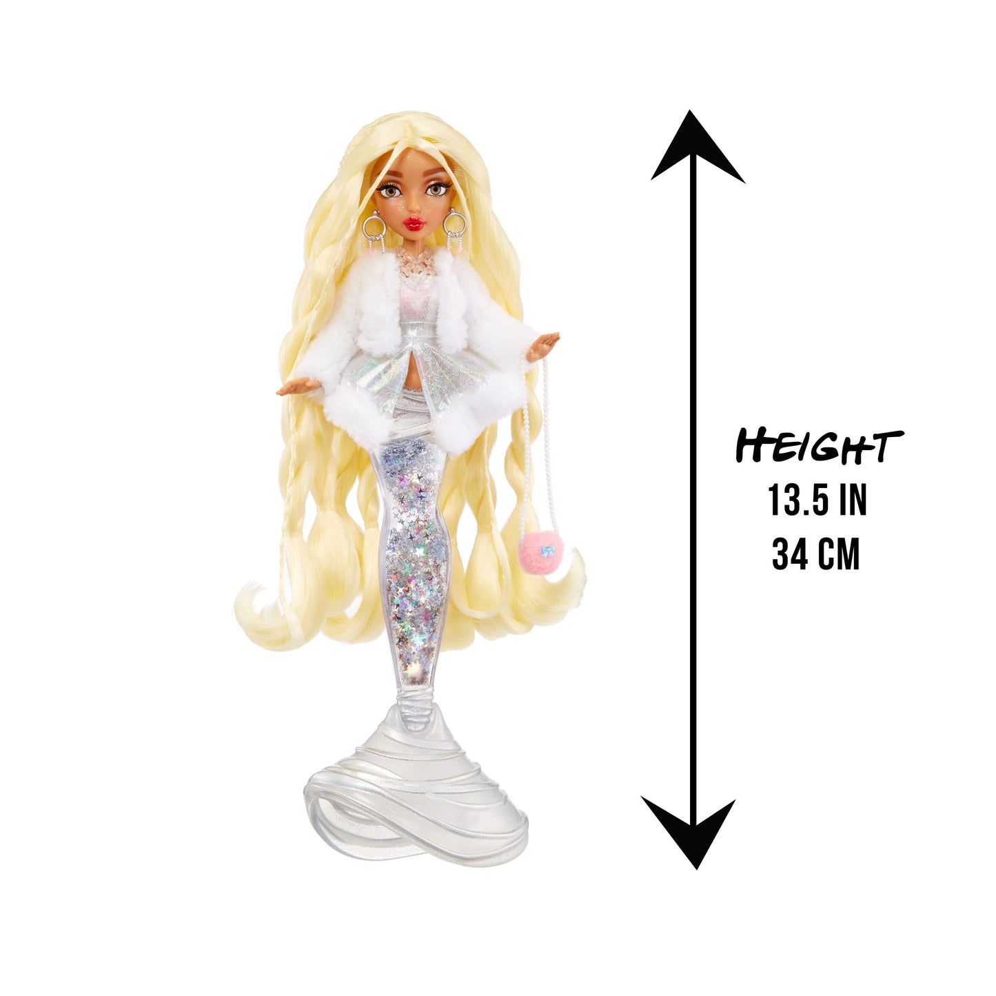 MERMAZE MERMAIDZ Gwen Winter Waves 13.5-Inch Mermaid Doll with Glitter Tail & Color-Change Fin