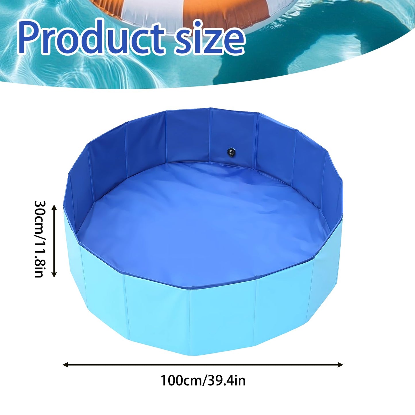 Merrisport Upgraded Large Duck Pool 39x12 in – Foldable, Durable PVC Pet Pool