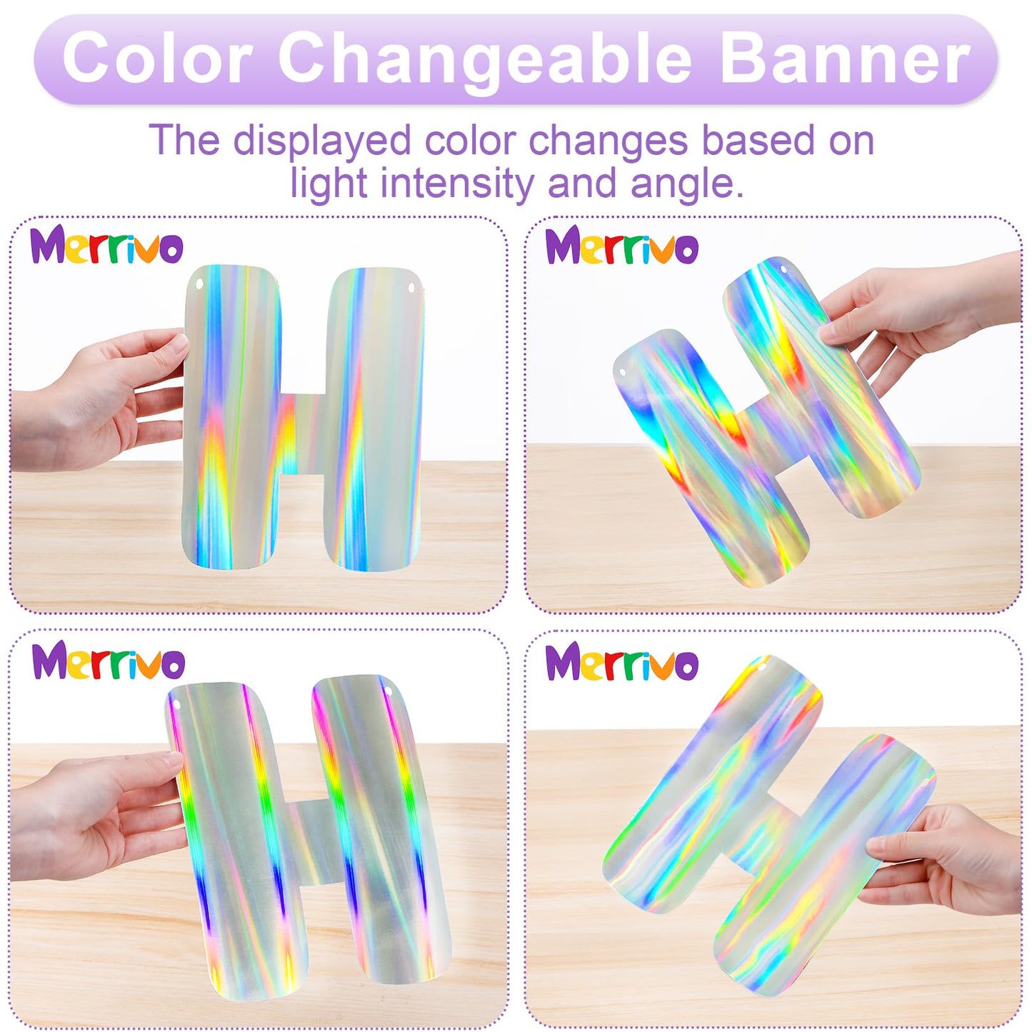 Merrivo Iridescent It's Giving Birthday Banner – 8-Inch Letter Decor for 21st & Sweet 16 Parties