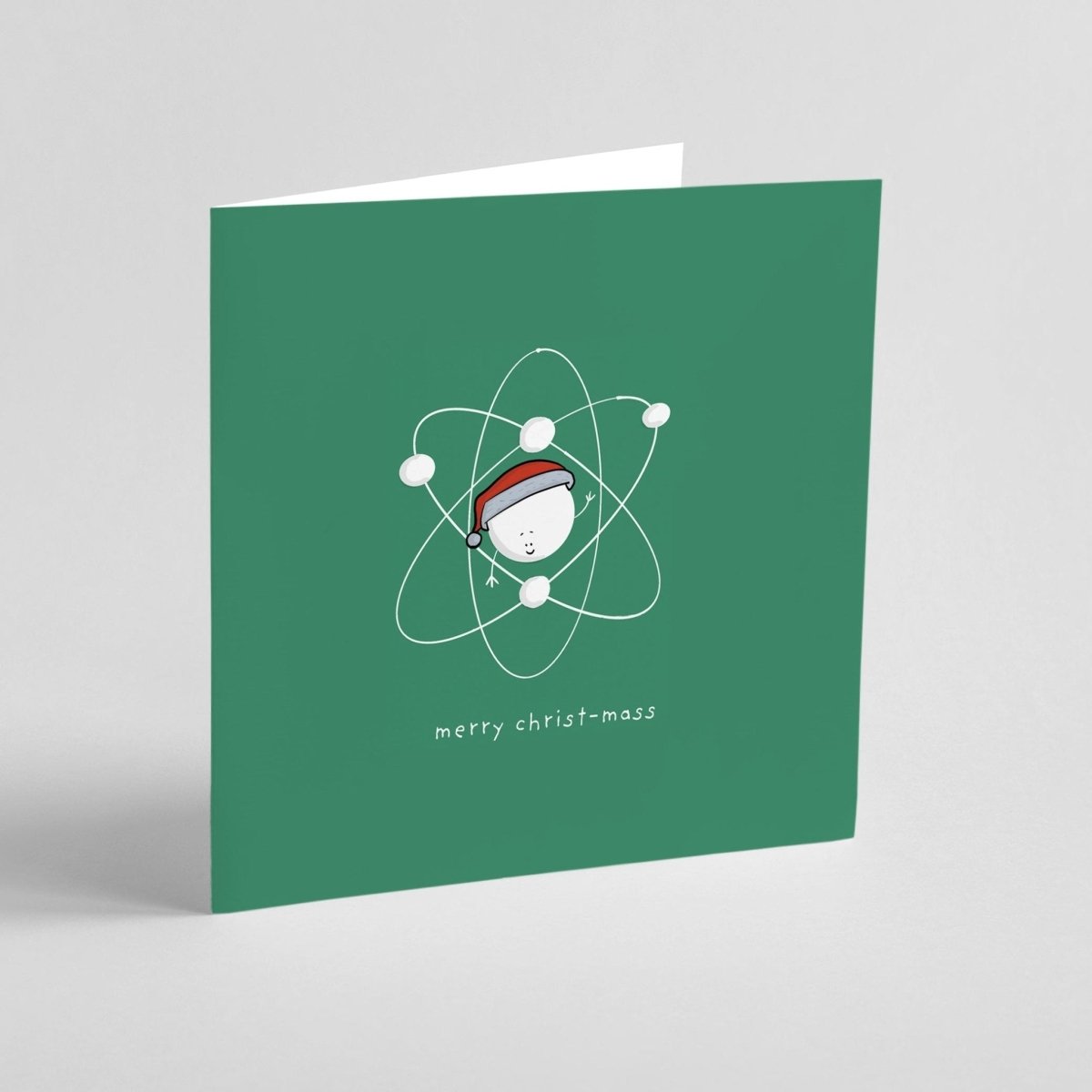 Science Christmas Card – Cute Kawaii Square Greeting With Witty Chemistry Pun
