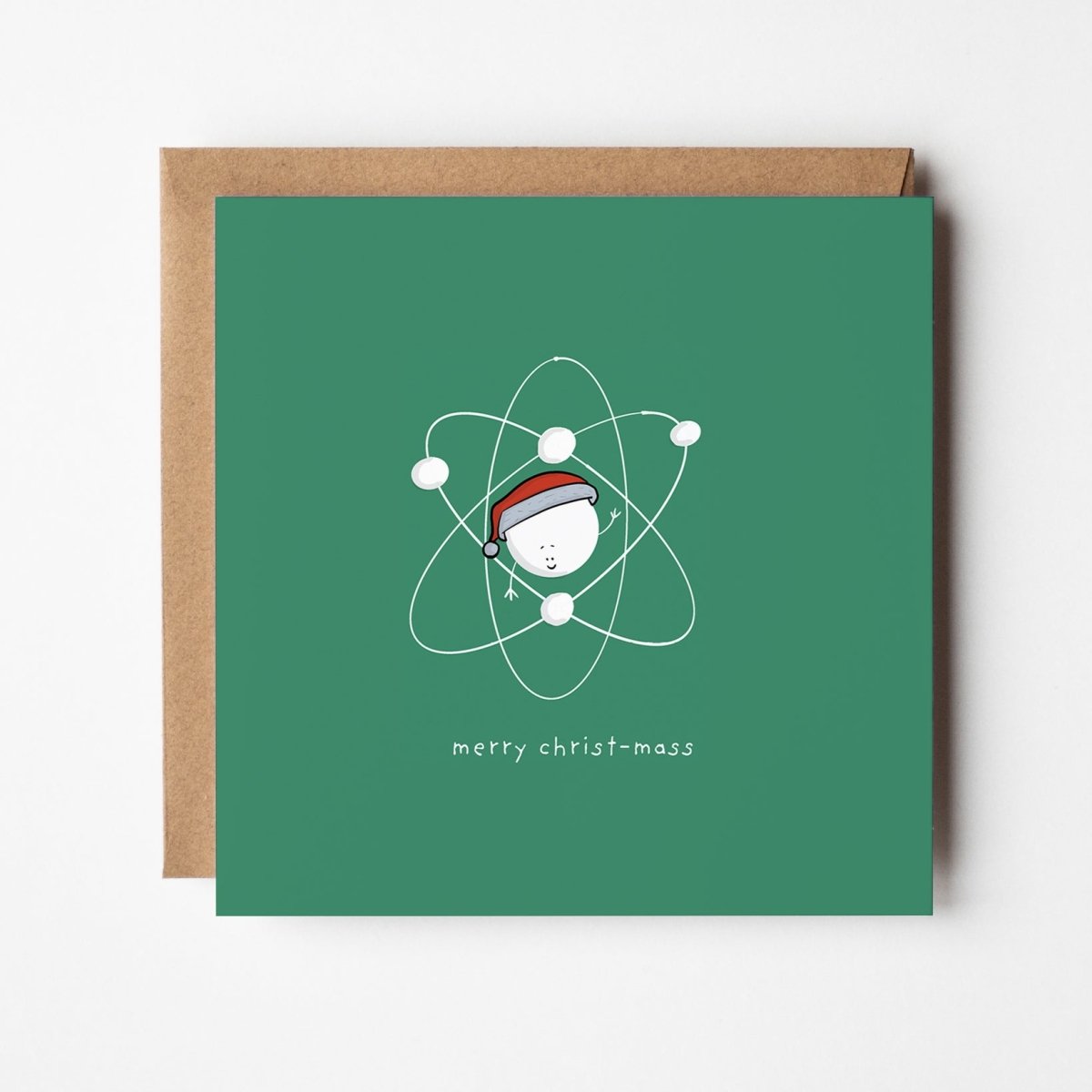 Science Christmas Card – Cute Kawaii Square Greeting With Witty Chemistry Pun