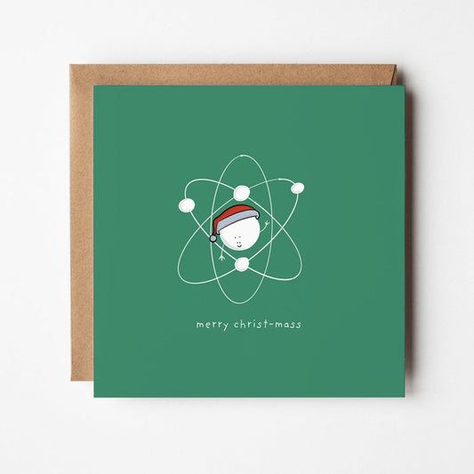 Science Christmas Card – Cute Kawaii Square Greeting With Witty Chemistry Pun