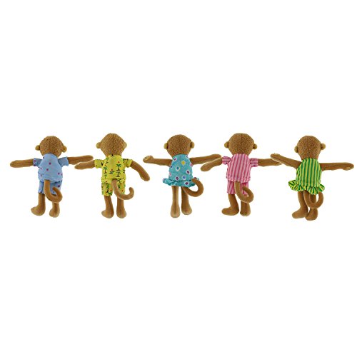 MerryMakers Five Little Monkeys Finger Puppet Playset, Set of 5, 5-Inch Puppets