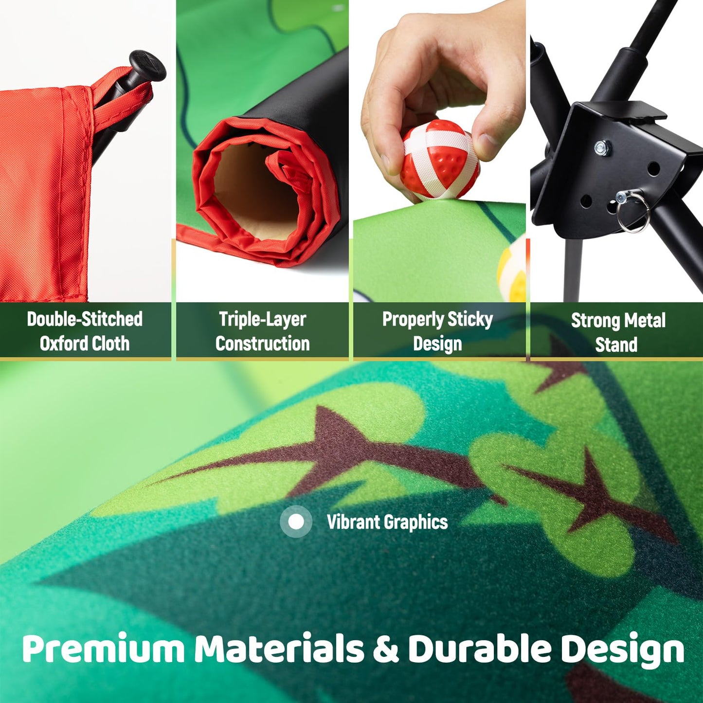 MerryMove Golf Chipping Game Set – Portable 6-Angle Adjustable Practice Mat + 20 Sticky Balls (Clubs Not Included)