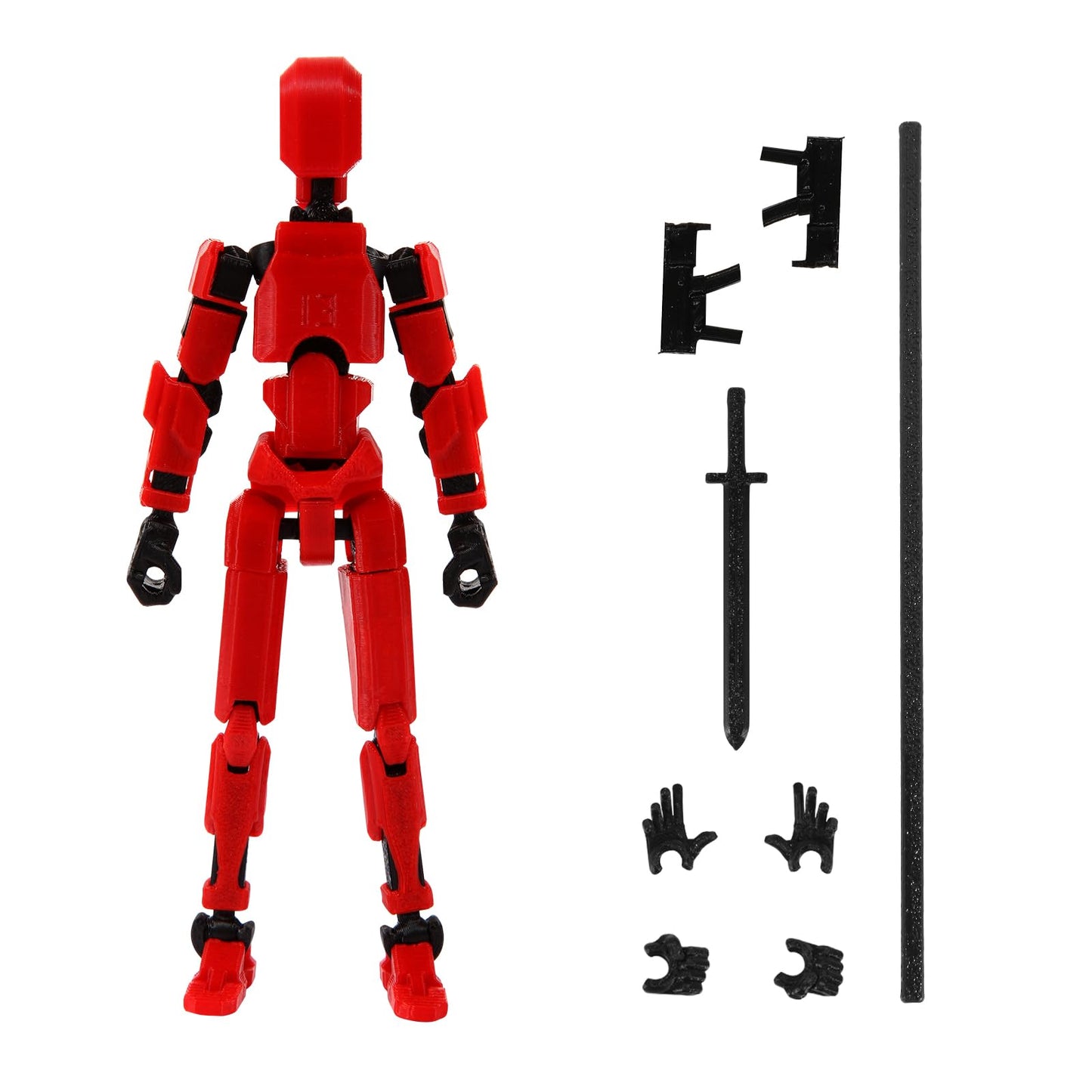 MerryXD T13 3D Action Figure – Fully Articulated Nova Titan Lucky 13 (Red)