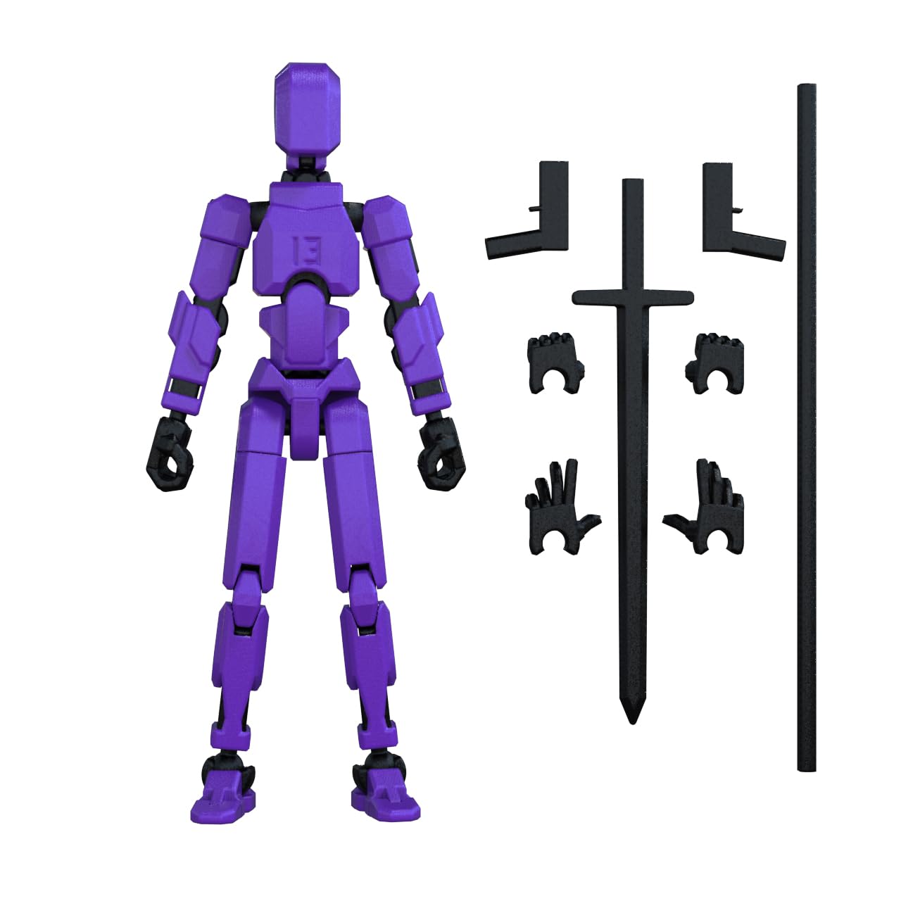 MerryXD T13 3D Action Figure – Fully Articulated Nova Titan Lucky 13, Purple