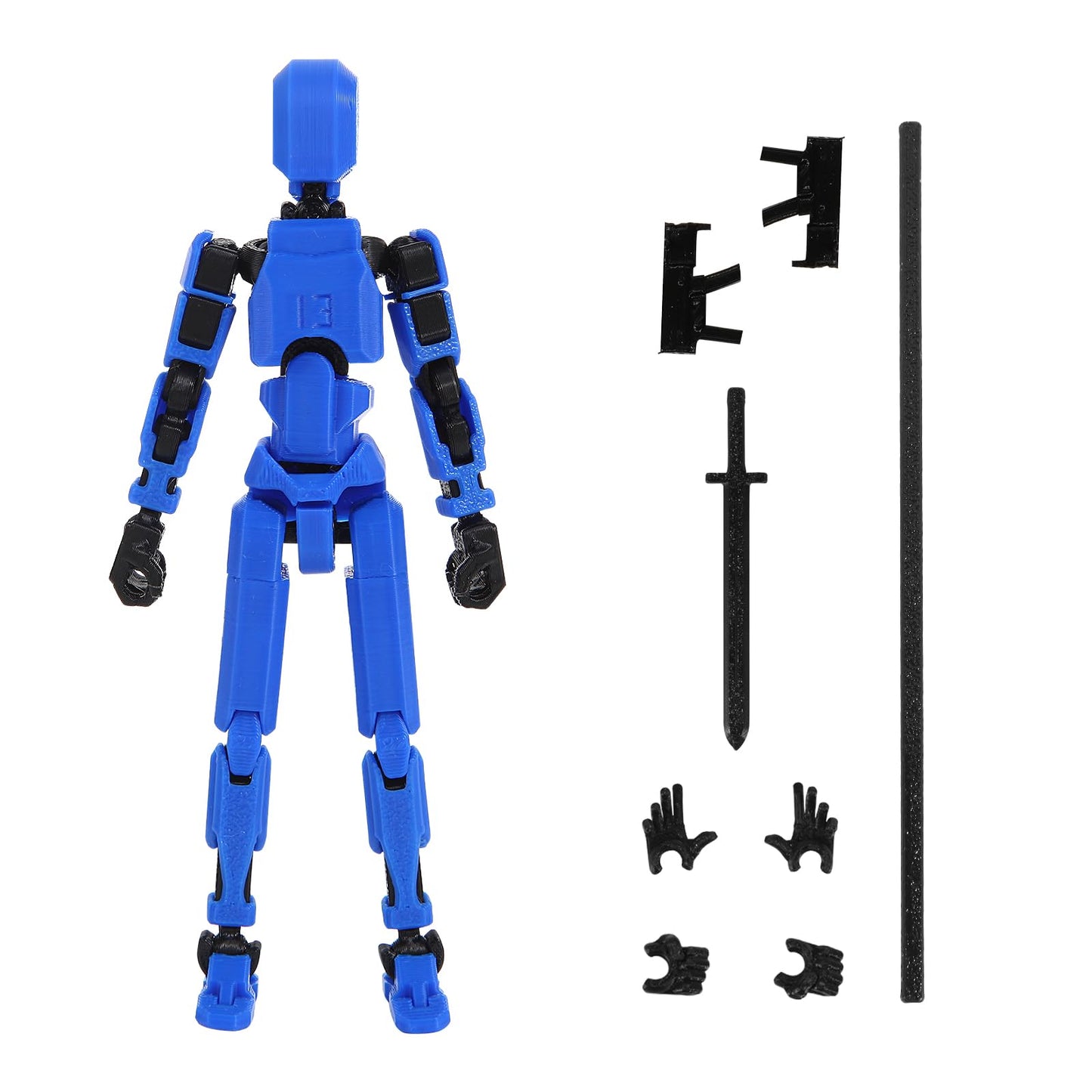 MerryXD T13 3D Printed Action Figure – Fully Articulated Nova Titan Blue
