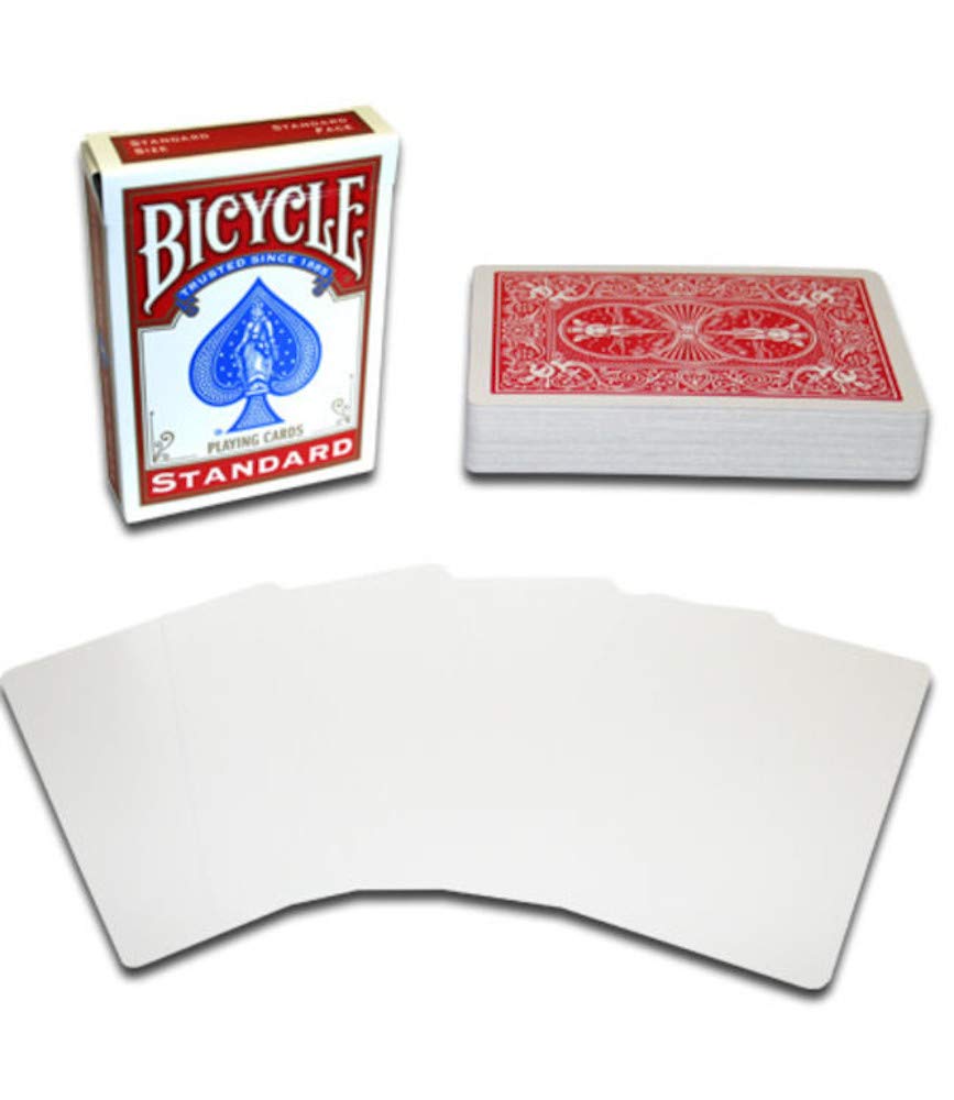 Merz67 PLESIU Bicycle Magic Gaff Deck — Blank Face, Red Back (56 Cards)