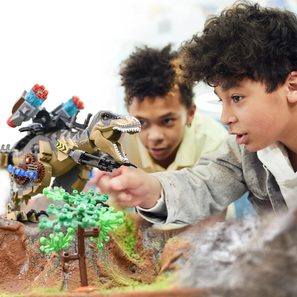 Mesiondy 725-Piece Mechanical Dinosaur Building Blocks Set | Ages 6–14 | Dinosaur Park World Gift