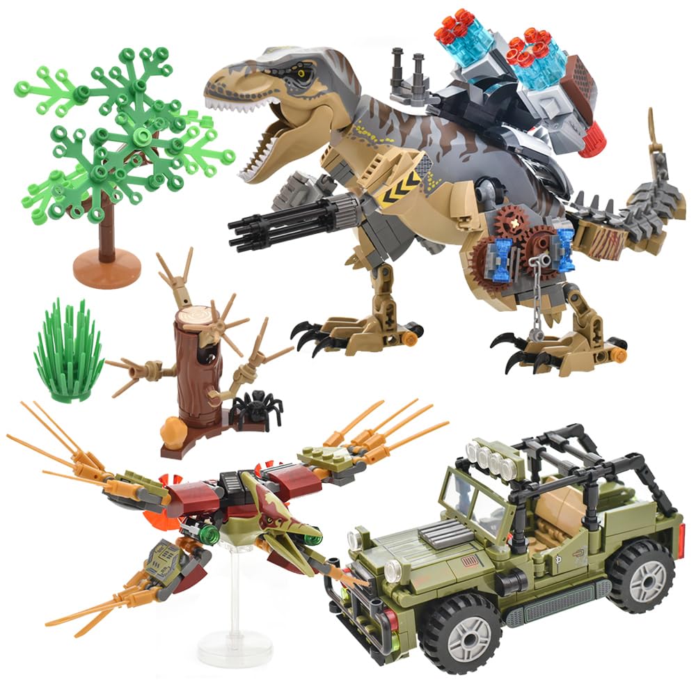 Mesiondy 725-Piece Mechanical Dinosaur Building Blocks Set | Ages 6–14 | Dinosaur Park World Gift