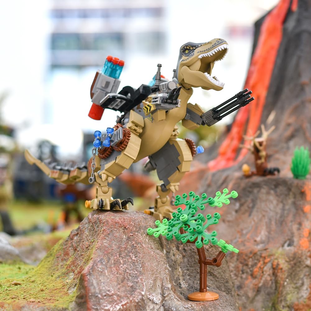 Mesiondy 725-Piece Mechanical Dinosaur Building Blocks Set | Ages 6–14 | Dinosaur Park World Gift