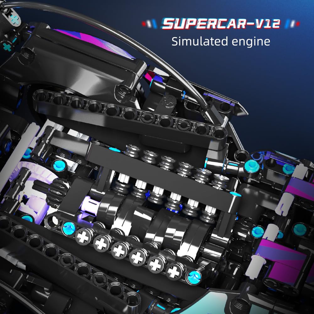 Mesiondy 1:14 MOC Race Car Building Set – 1039-Piece Construction Toy for Boys & Adults