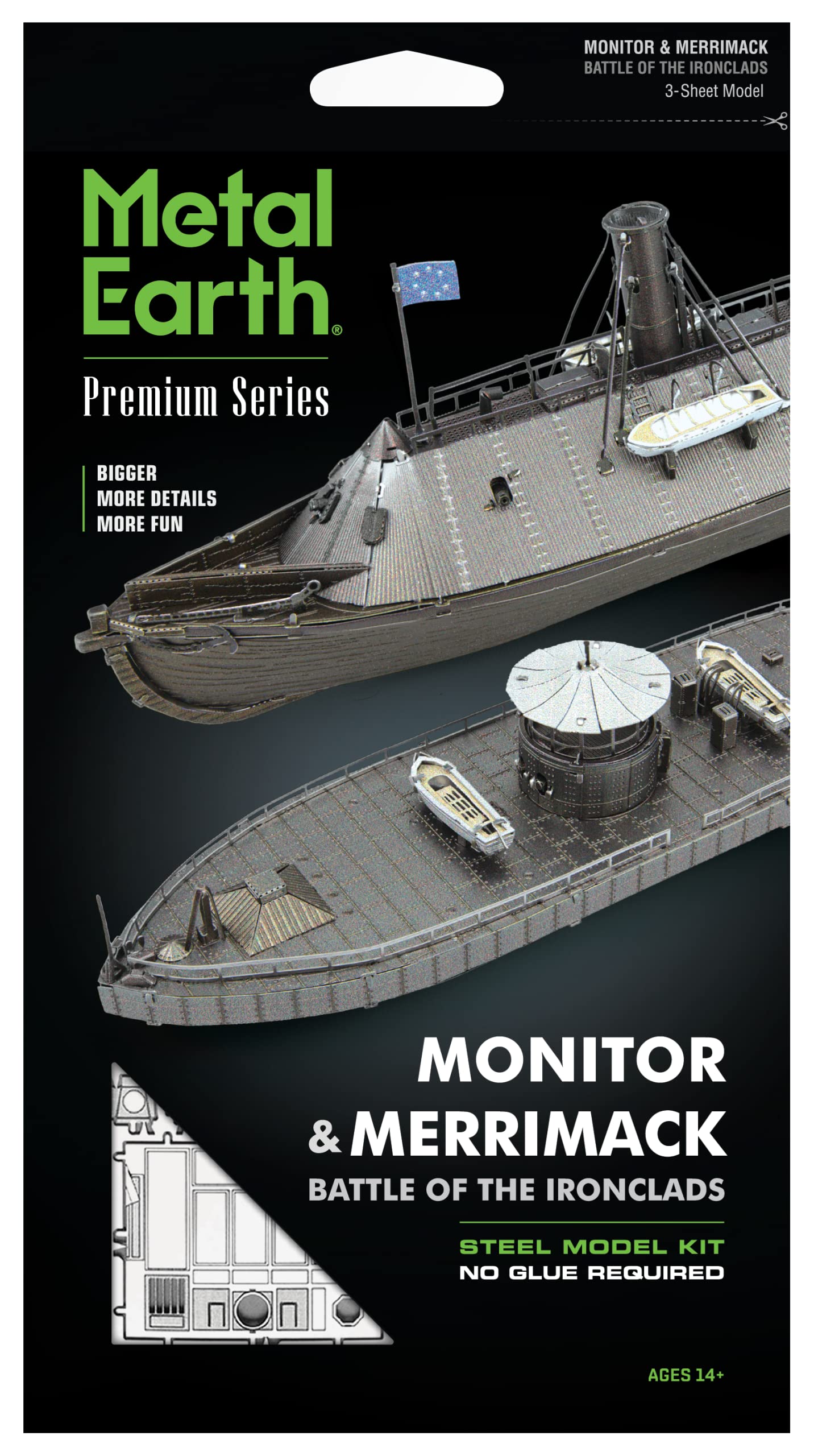 Metal Earth Fascinations Premium Series Monitor & Merrimack 3D Metal Model Kit