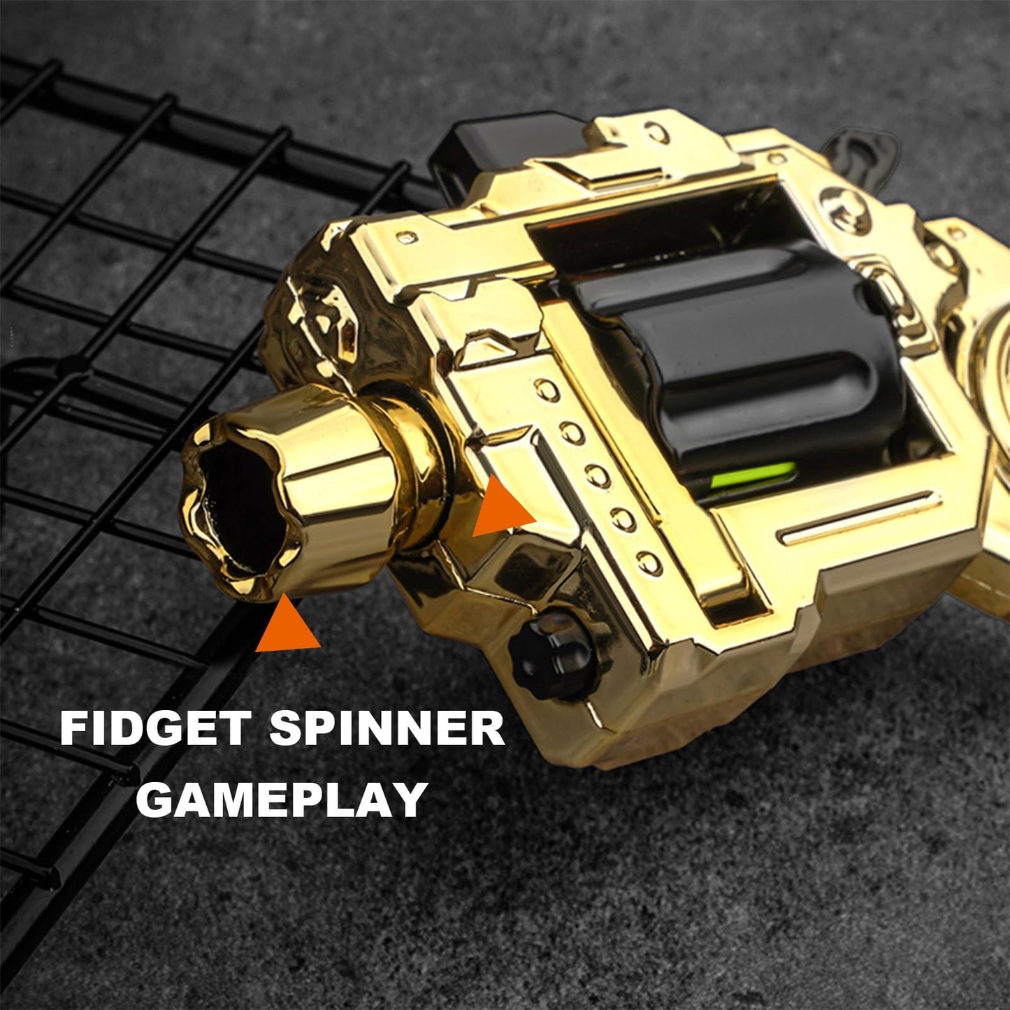 Metal Fidget Gun: 3-in-1 EDC Spinner for Adults – Quiet Stress Relief, Focus, and Pocket Fun (Black)