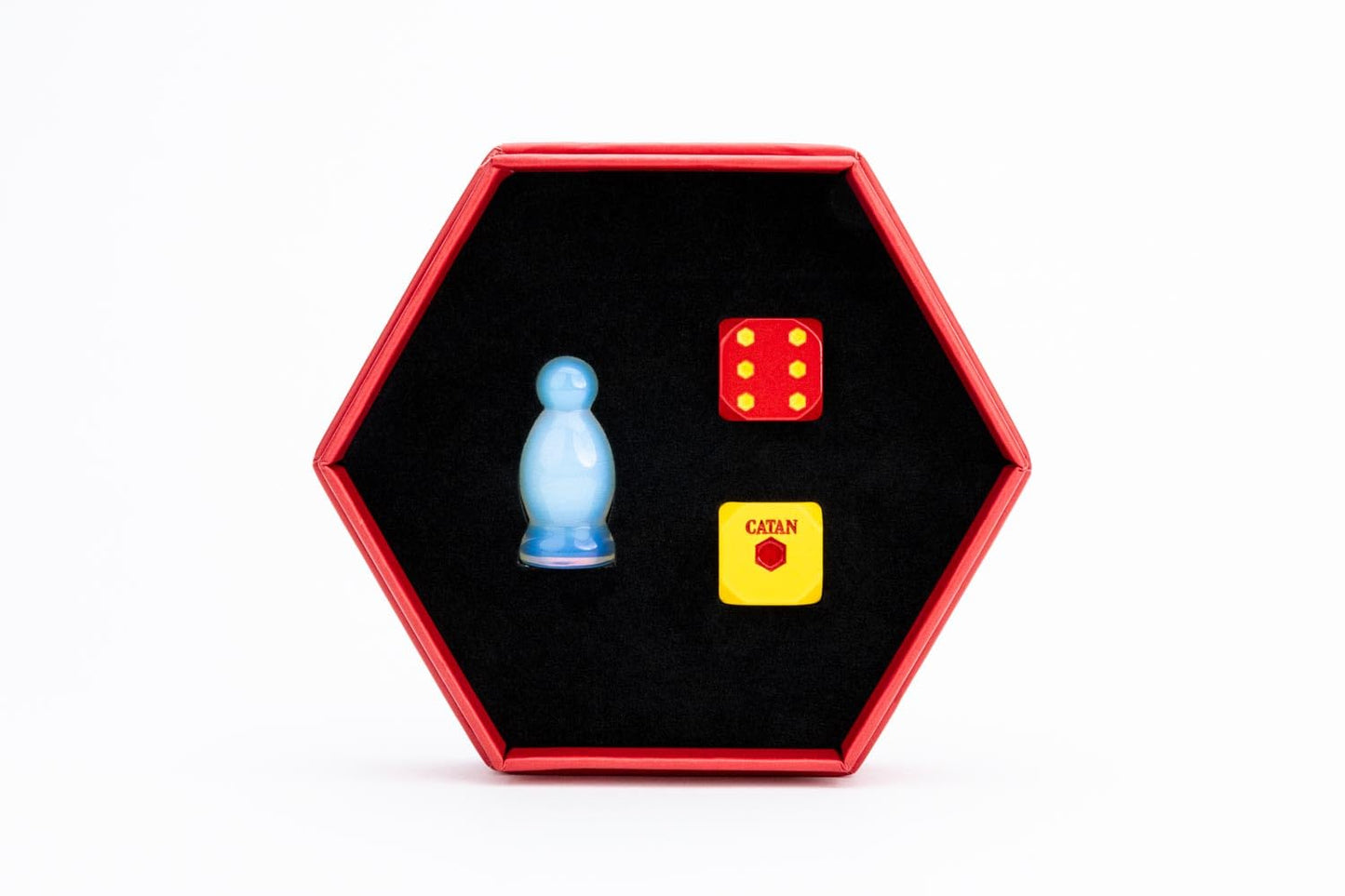 FanRoll Premium Opalite Robber & Metal Dice Set for CATAN | Metallic Dice Games
