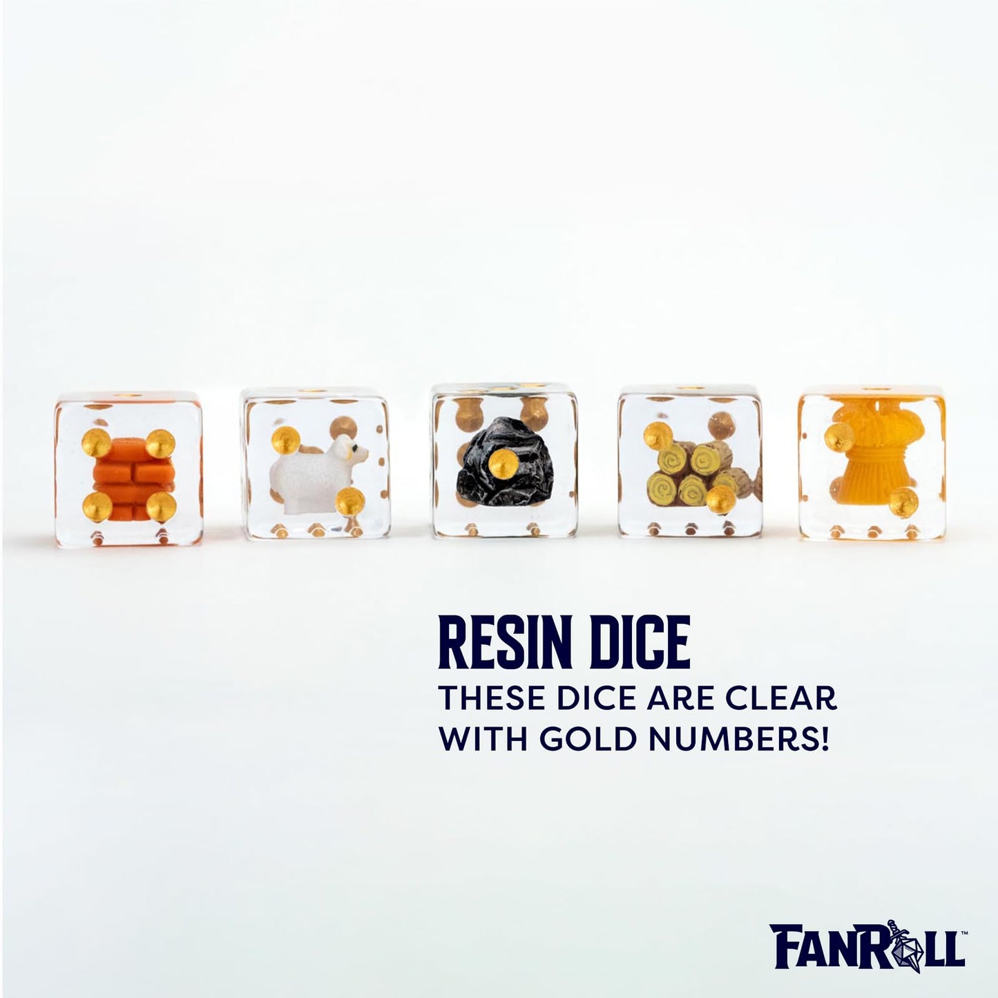 Metallic Dice Games FanRoll: CATAN Inclusion Dice, Set of 5