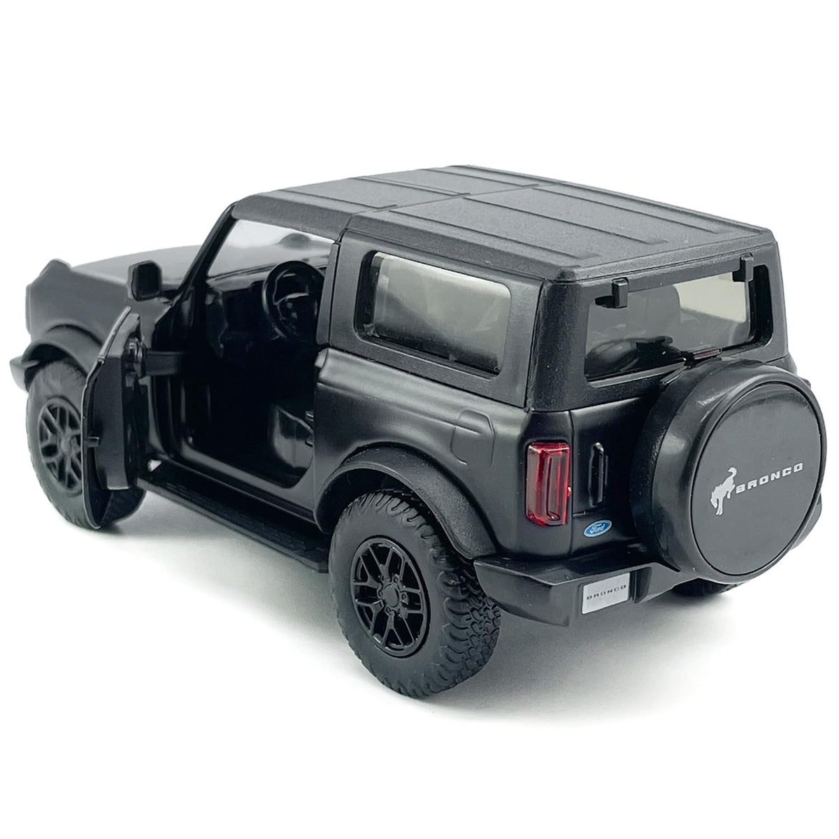 Metanyl 1/36 Bronco Badlands Diecast Car – 2-Door Model with Pull-Back Doors, Black Rim
