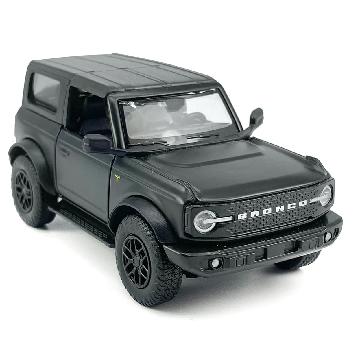 Metanyl 1/36 Bronco Badlands Diecast Car – 2-Door Model with Pull-Back Doors, Black Rim