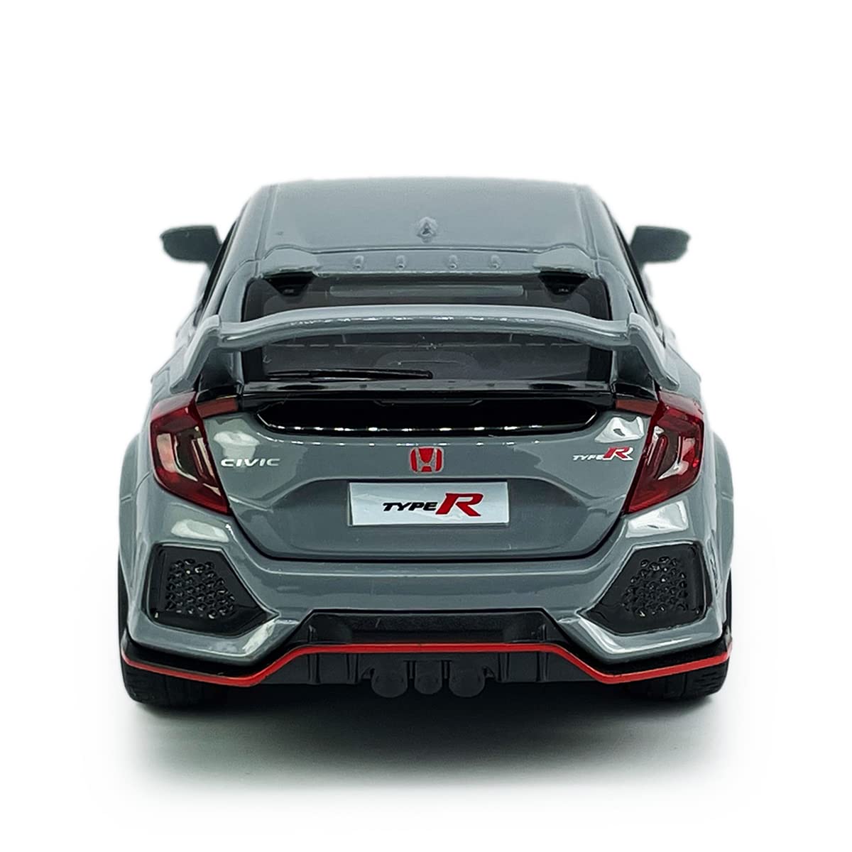 Metanyl Civic Type R Diecast Toy Car 1/32 Scale | Pull-Back, Lights & Sounds, Cement Grey