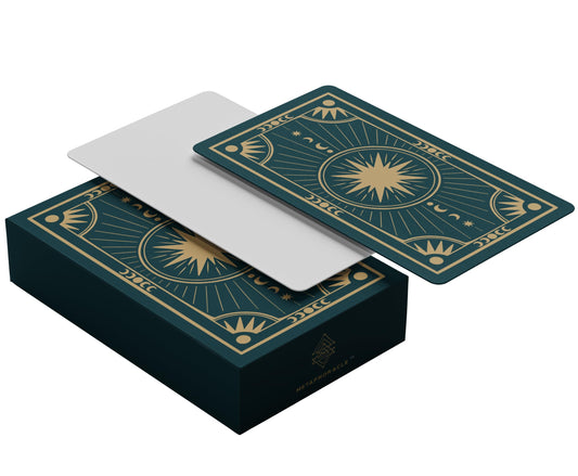 Metaphoracle Create Your Own Oracle Cards – DIY Blank Deck (80 Cards) with Celestial Gold Foil (Green)