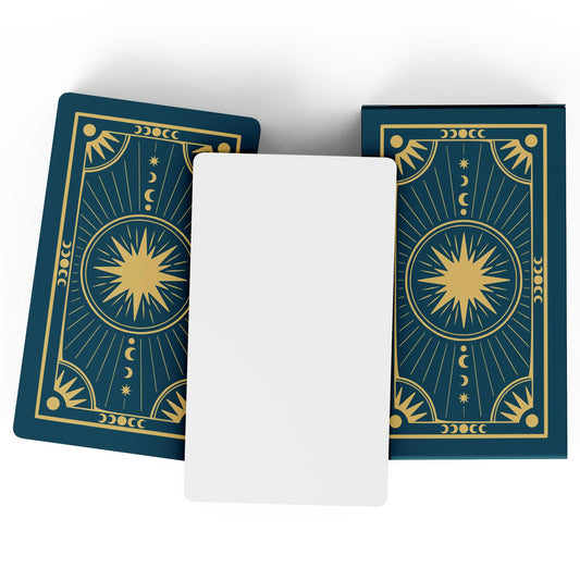 Metaphoracle Create Your Own Oracle Cards – DIY Blank Deck (80 Cards) with Celestial Gold Foil (Green)