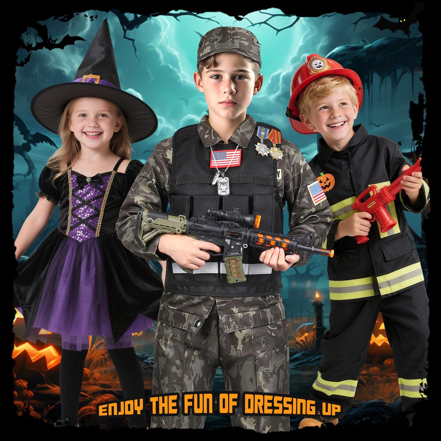 Metemot Kids Army Costume for Boys – 15-Piece Military Dress-Up with Toys